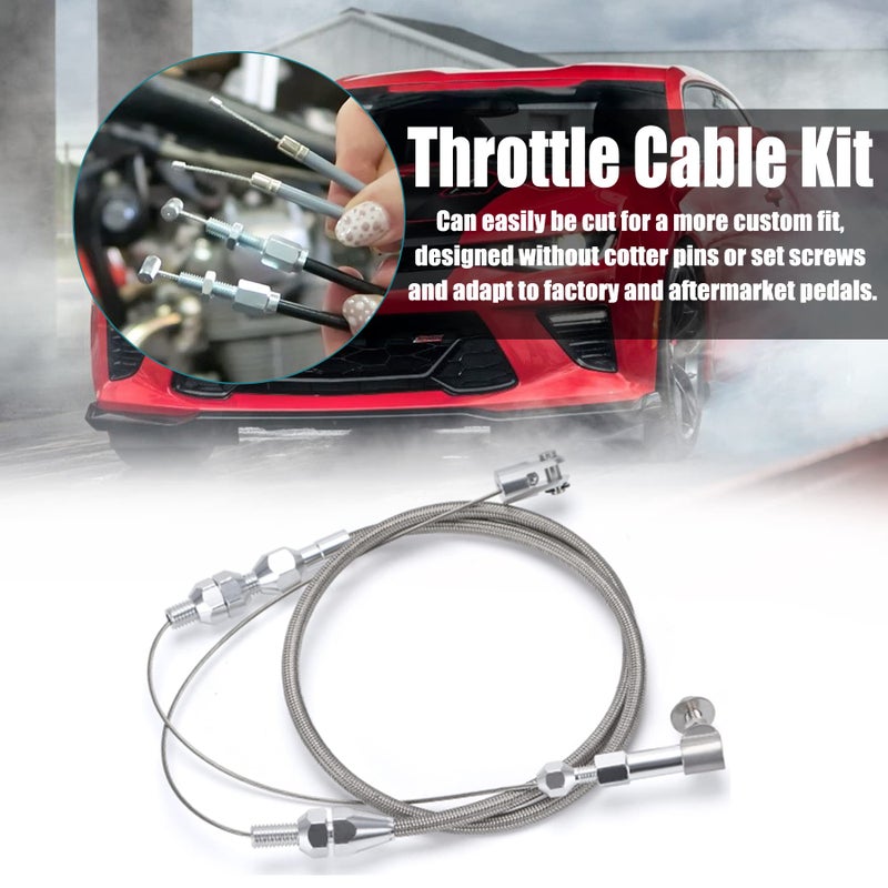 ORAEVY 24"" Hi-Tech Universal Throttle Cable Braided Stainless Steel Throttle Cable Kit - Image 5